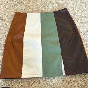 dry good multi- colored leather skirt size xs new with tags